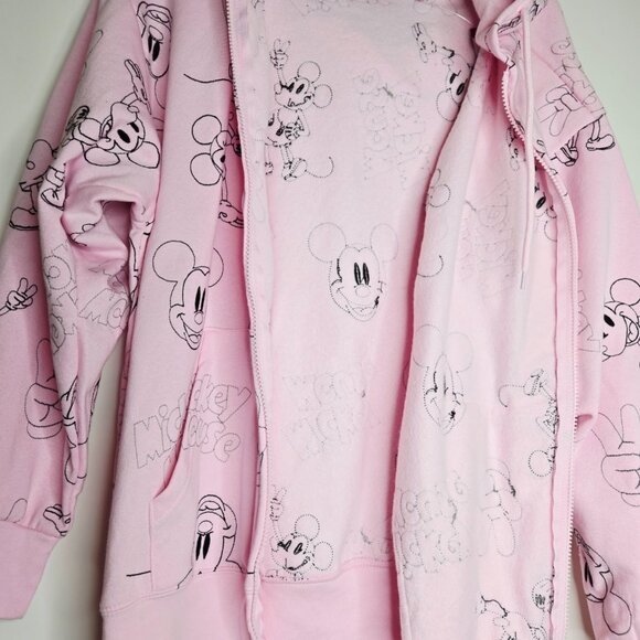Disney Pink Mickey Mouse Embroidered Women Zipper Hoodie Jacket Sz XL - Picture 7 of 16